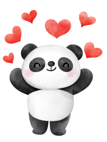 panda hearts