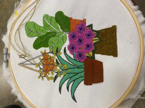 Embroidered plants