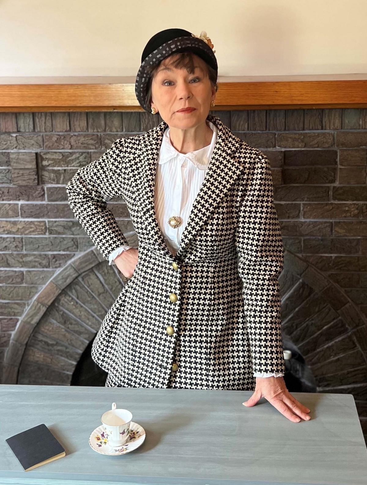 Debra Miller in costume as Nellie Bly